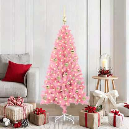 Kerstboom met 150 LED met standaard Roze 150 cm PVC