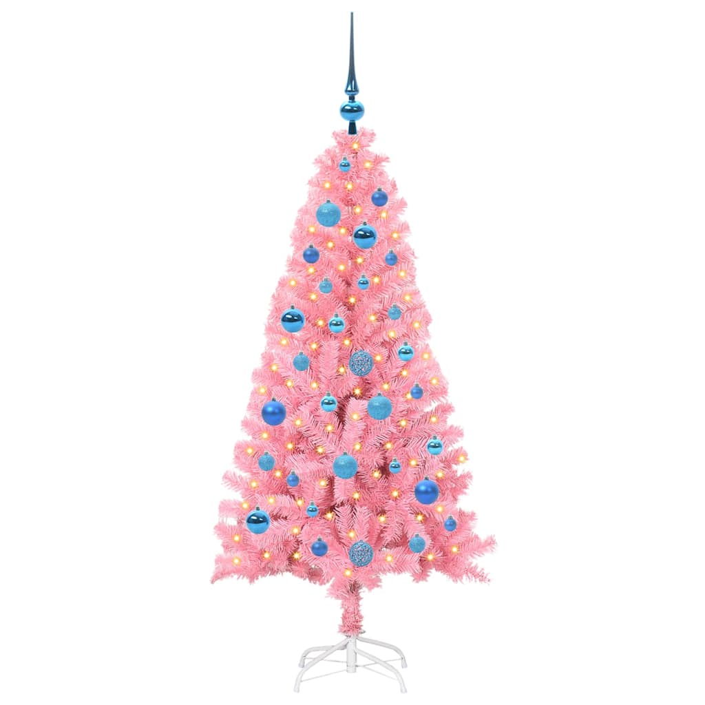 Kerstboom met 150 LED met standaard Roze 150 cm PVC