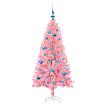 Kerstboom met 150 LED met standaard Roze 150 cm PVC
