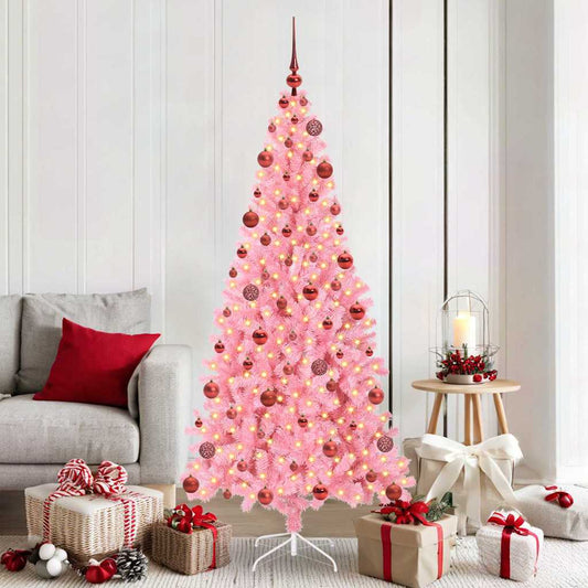 Kerstboom met 300 LED met standaard Roze 180 cm PVC