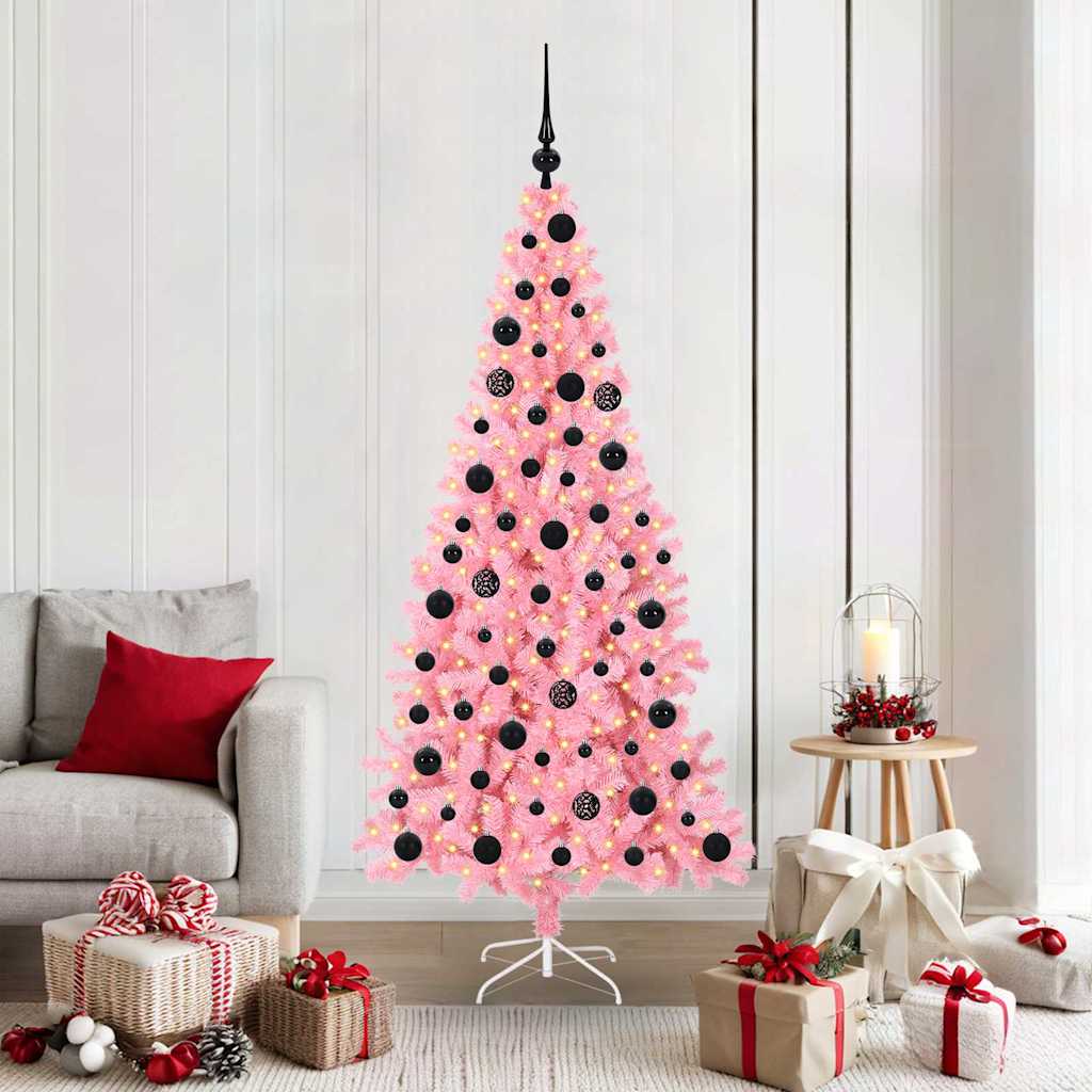 Kerstboom met 300 LED met standaard Roze 180 cm PVC