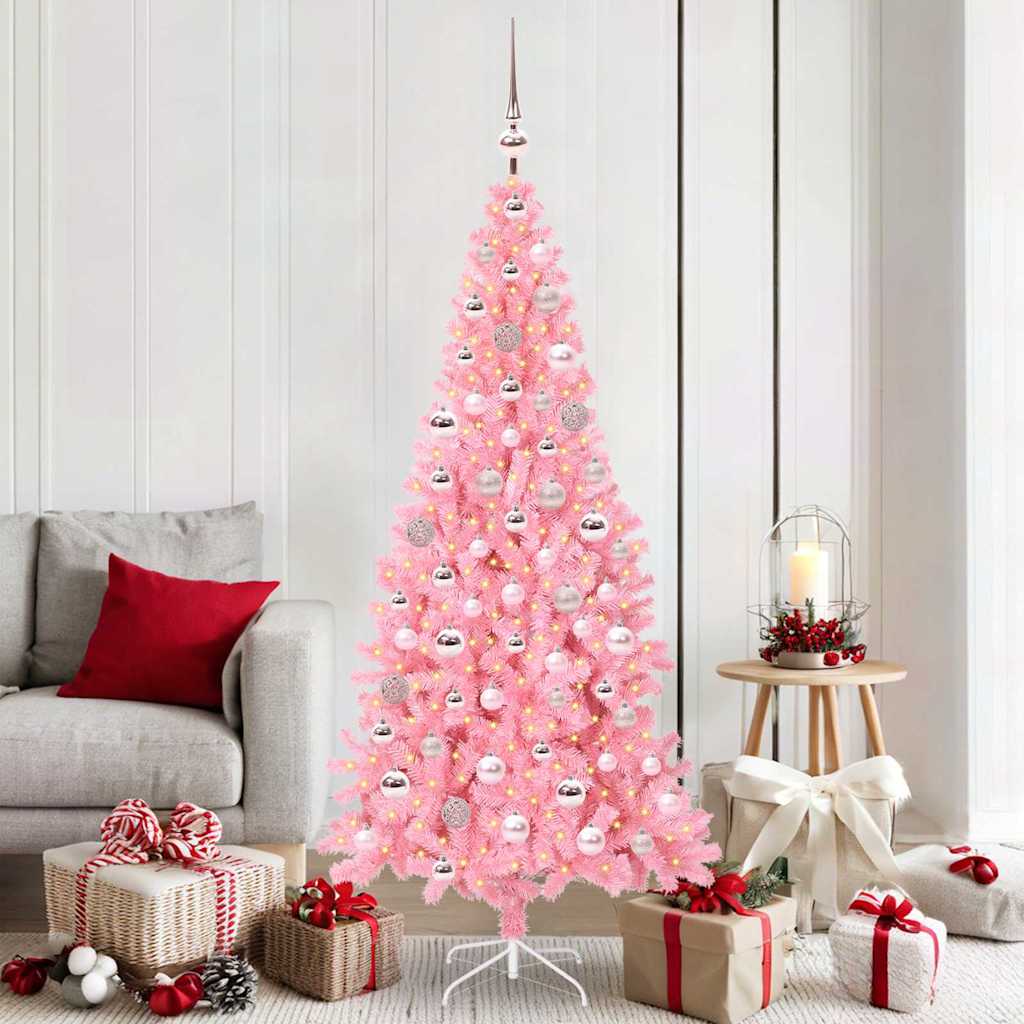 Kerstboom met 300 LED met standaard Roze 180 cm PVC