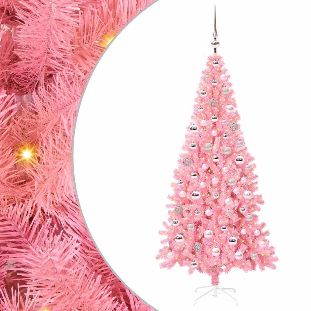 Kerstboom met 300 LED met standaard Roze 180 cm PVC