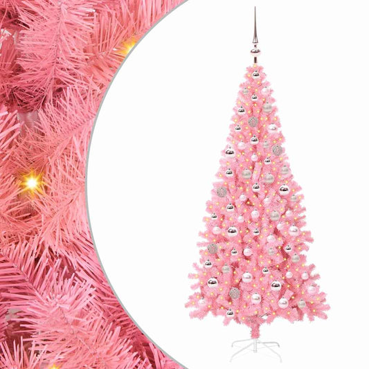 Kerstboom met 300 LED met standaard Roze 180 cm PVC