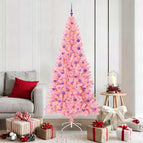 180 cm / Roze / met 300 LED's en lila ballen