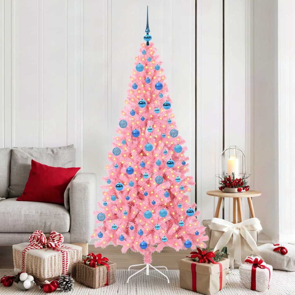 Kerstboom met 300 LED met standaard Roze 180 cm PVC