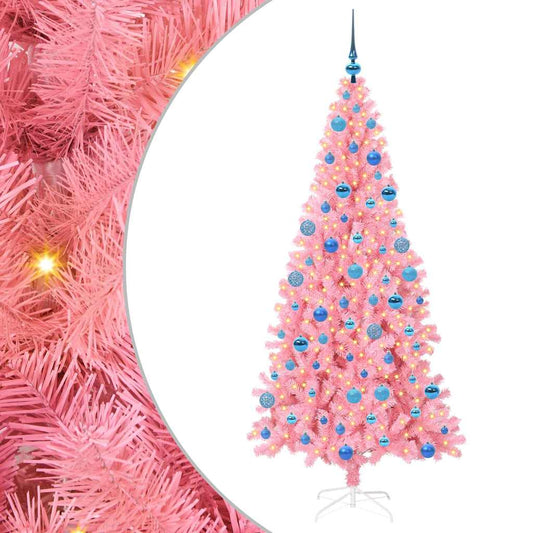 Kerstboom met 300 LED met standaard Roze 180 cm PVC