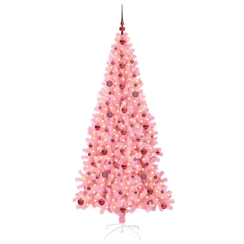 Kerstboom met 300 LED met standaard Roze 210 cm PVC