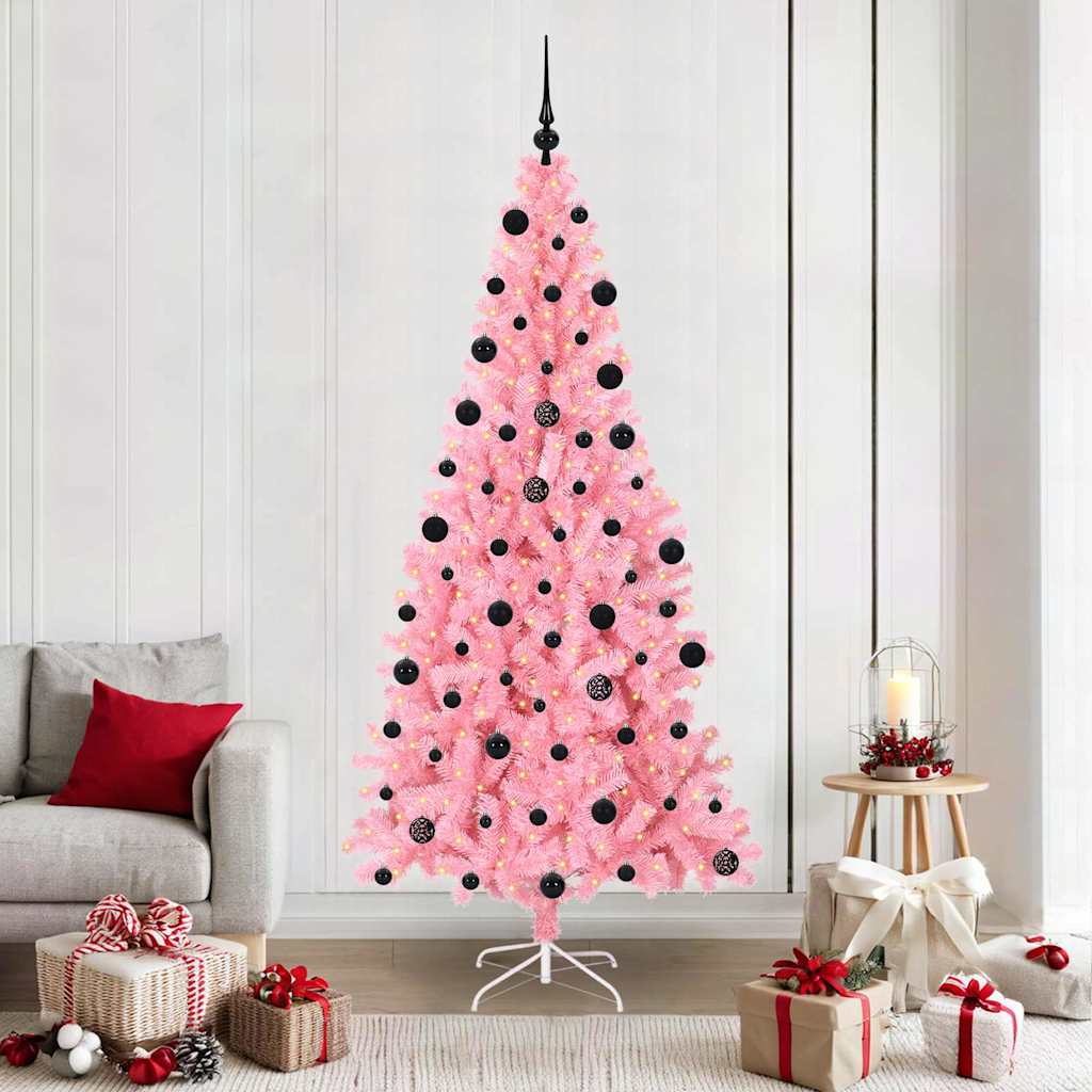 Kerstboom met 300 LED met standaard Roze 210 cm PVC