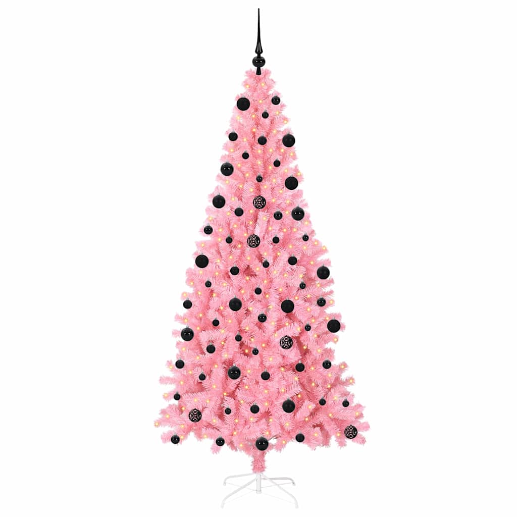 Kerstboom met 300 LED met standaard Roze 210 cm PVC