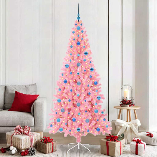 Kerstboom met 300 LED met standaard Roze 210 cm PVC