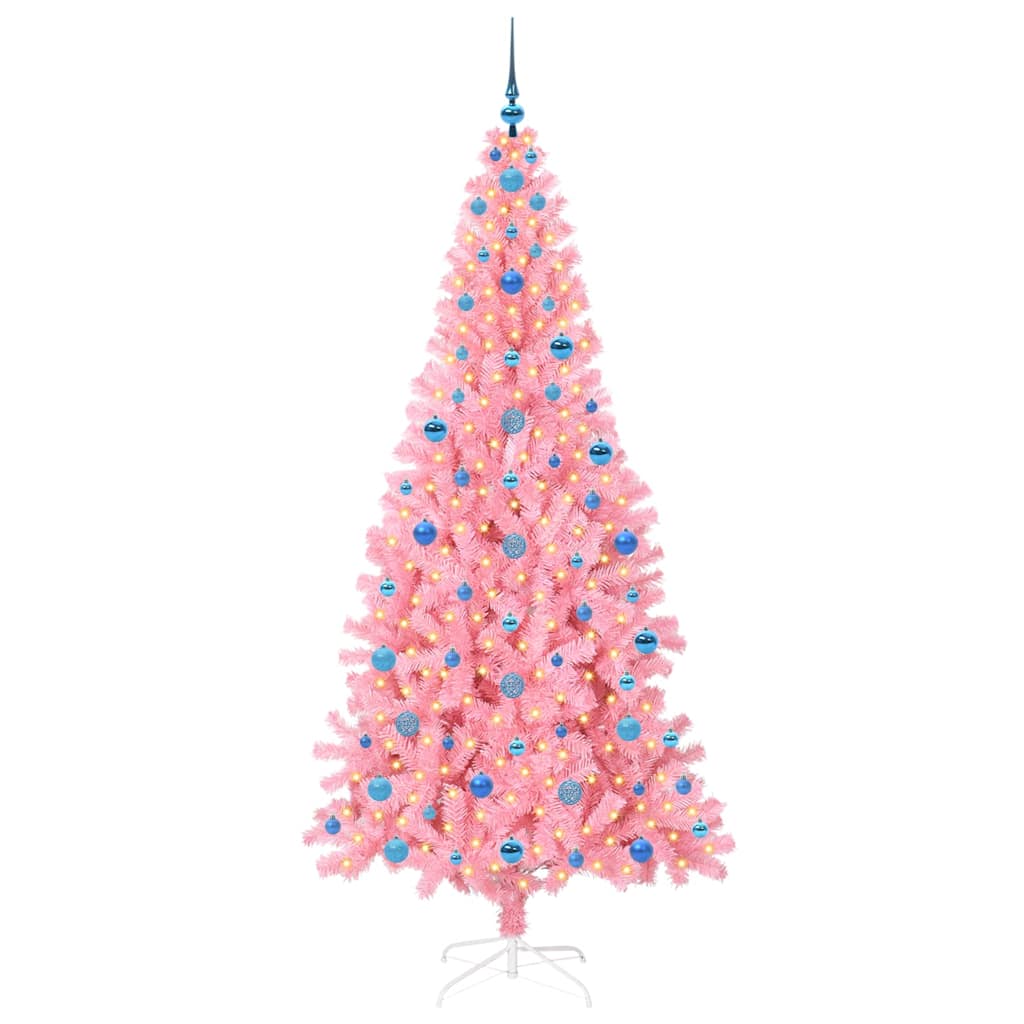 Kerstboom met 300 LED met standaard Roze 210 cm PVC