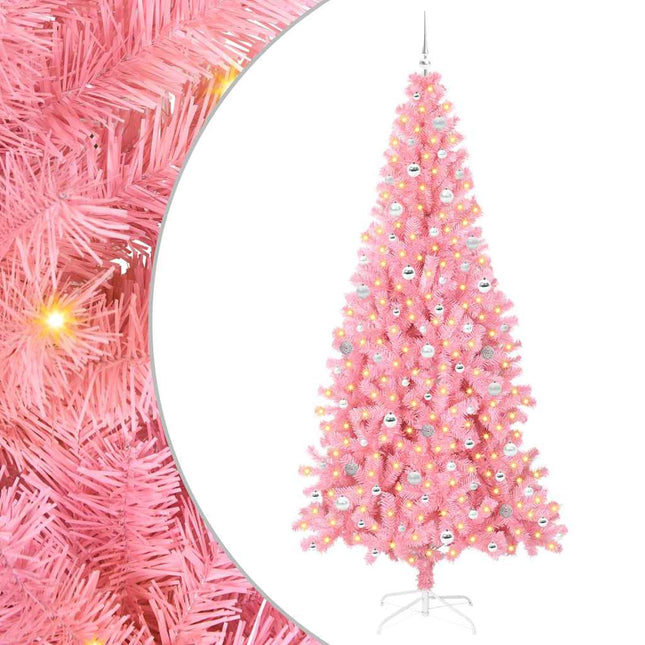 Kerstboom Met 300 Led Met Standaard Pvc Roze