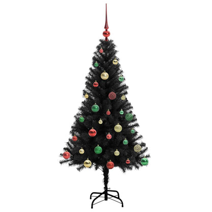 Kerstboom met 150 LED met standaard Zwart 150 cm PVC