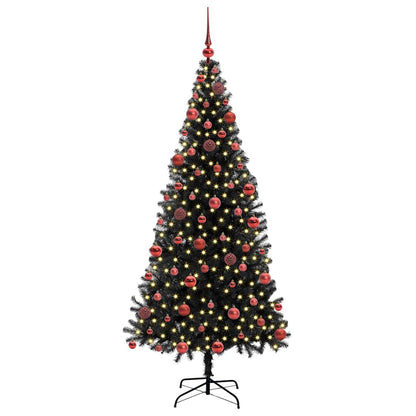 Kerstboom met 300 LED met standaard Zwart 180 cm PVC