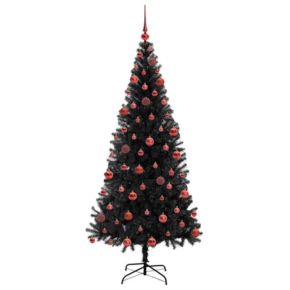 Kerstboom met 300 LED met standaard Zwart 180 cm PVC