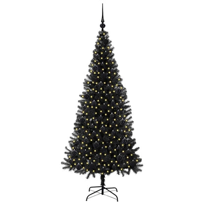 Kerstboom met 300 LED met standaard Zwart 180 cm PVC