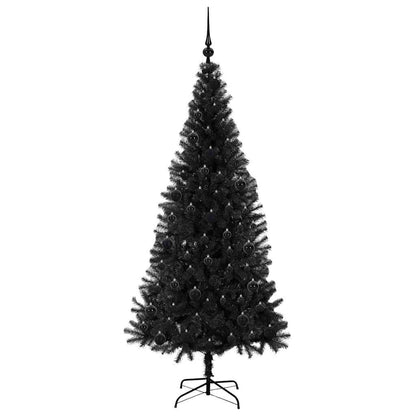 Kerstboom met 300 LED met standaard Zwart 180 cm PVC