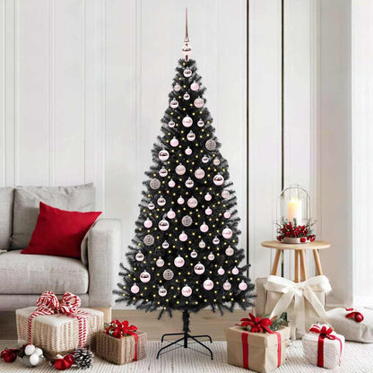 Kerstboom met 300 LED met standaard Zwart 180 cm PVC