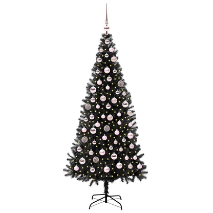 Kerstboom met 300 LED met standaard Zwart 180 cm PVC