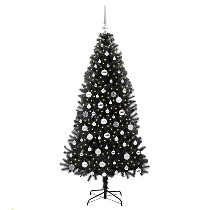 Kerstboom met 300 LED met standaard Zwart 180 cm PVC
