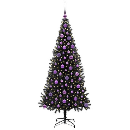 Kerstboom met 300 LED met standaard Zwart 180 cm PVC
