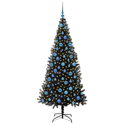 Kerstboom met 300 LED met standaard Zwart 180 cm PVC