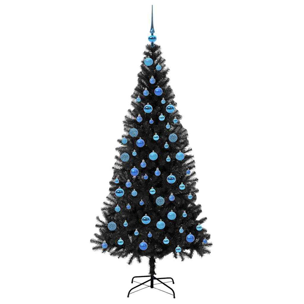 Kerstboom met 300 LED met standaard Zwart 180 cm PVC