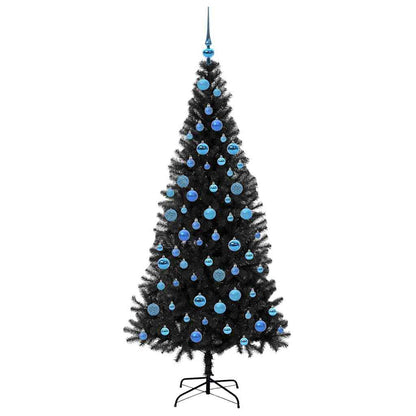 Kerstboom met 300 LED met standaard Zwart 180 cm PVC