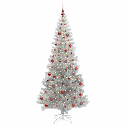 Kerstboom met 300 LED met standaard Zilver 210 cm PET