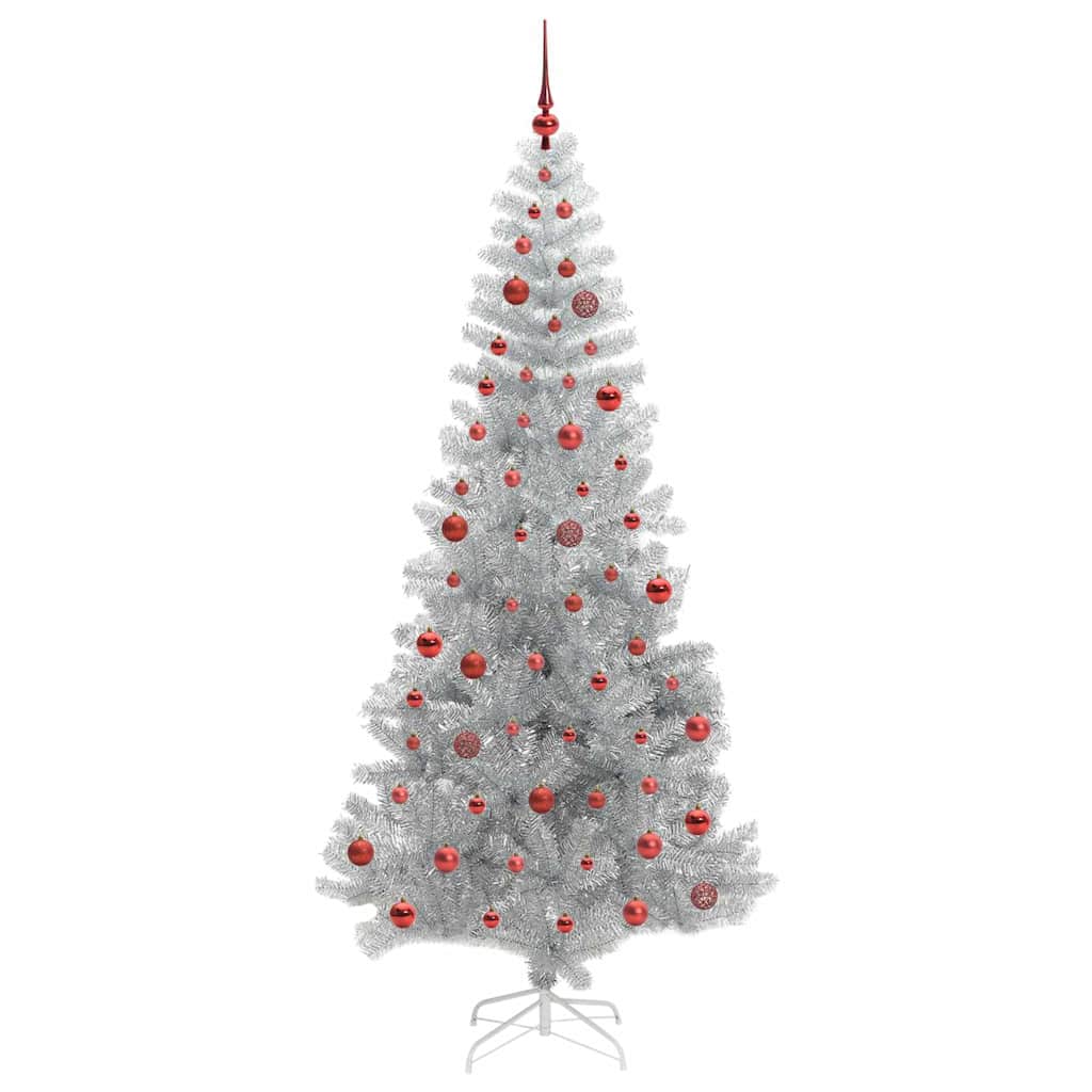 Kerstboom met 300 LED met standaard Zilver 210 cm PET