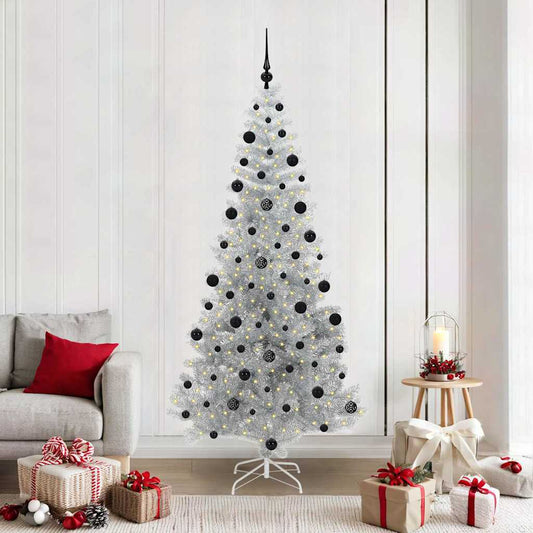 Kerstboom met 300 LED met standaard Zilver 210 cm PET