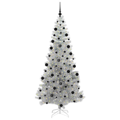 Kerstboom met 300 LED met standaard Zilver 210 cm PET