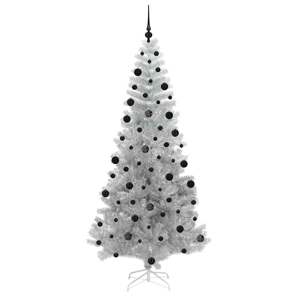 Kerstboom met 300 LED met standaard Zilver 210 cm PET