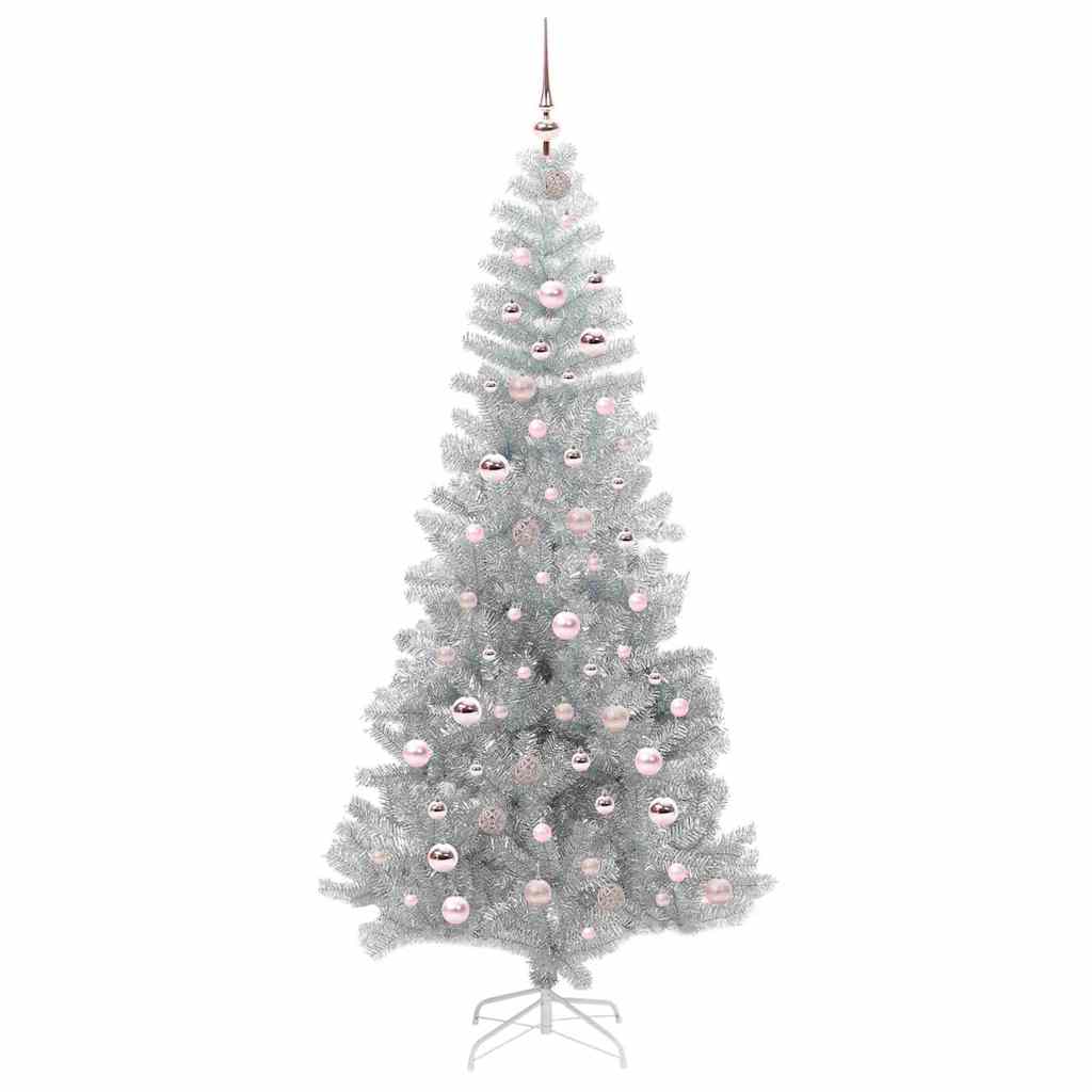 Kerstboom met 300 LED met standaard Zilver 210 cm PET