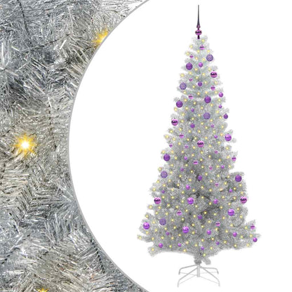 Kerstboom met 300 LED met standaard Zilver 210 cm PET