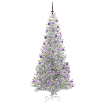 Kerstboom met 300 LED met standaard Zilver 210 cm PET