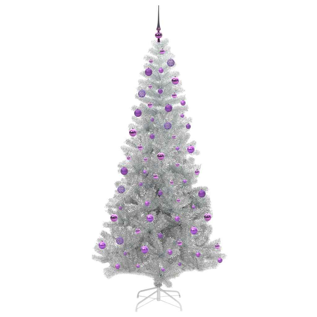 Kerstboom met 300 LED met standaard Zilver 210 cm PET