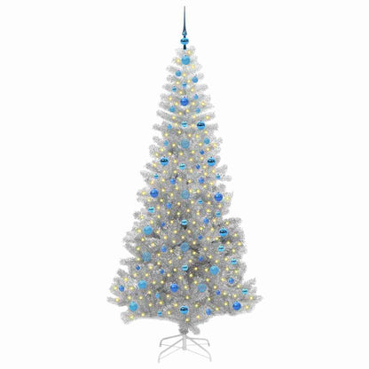 Kerstboom met 300 LED met standaard Zilver 210 cm PET