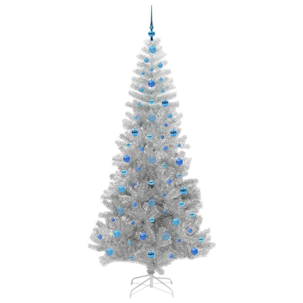 Kerstboom met 300 LED met standaard Zilver 210 cm PET