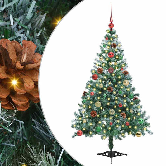 Kunstkerstboom met 150 LED Groen 150 cm PVC en Staal