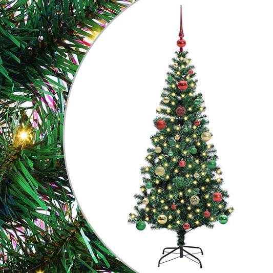 Kunstmatig Voorverlicht Kerstboom Groen 150 cm PVC en Metaal