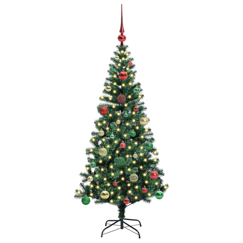 Kunstmatig Voorverlicht Kerstboom Groen 150 cm PVC en Metaal
