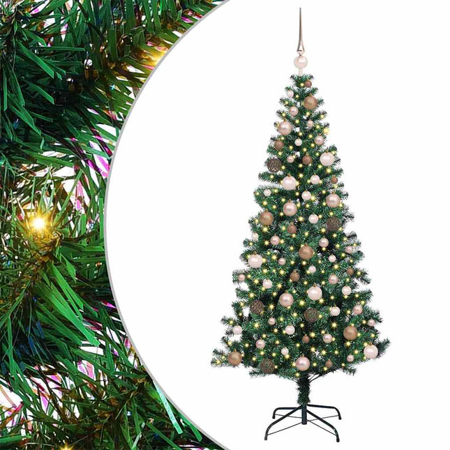 Kunstmatig Voorverlicht Kerstboom Groen 180 Cm Pvc En Metaal