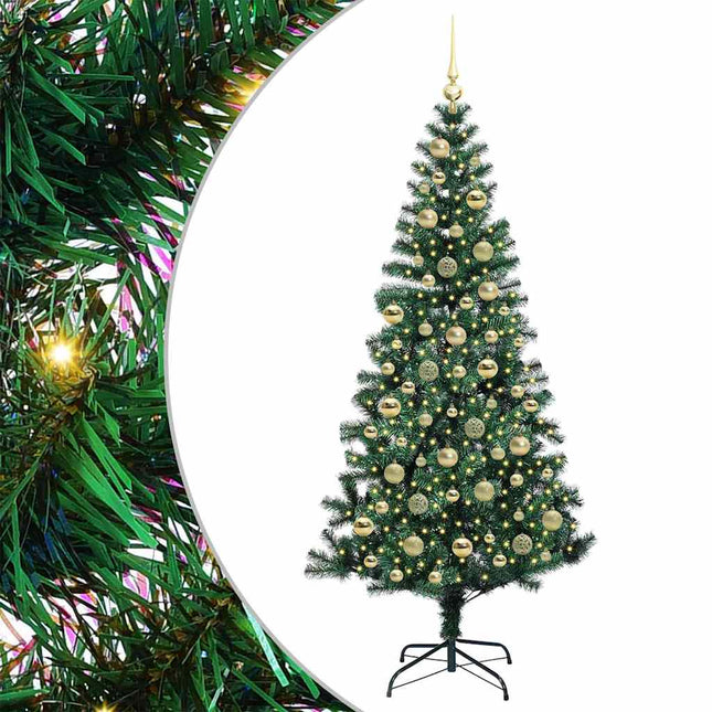 Kunstmatig Voorverlicht Kerstboom Groen 210 Cm Pvc En Metaal