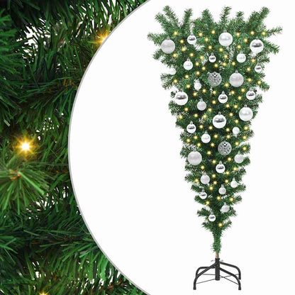 Opwaartse Kunstkerstboom met Ballenset Groen 120 cm PVC