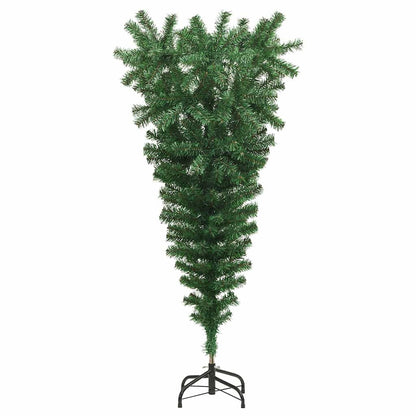 Ondersteboven kunst kerstboom met ballenset Groen 150 cm PVC