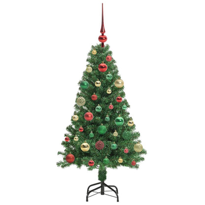 Kunstkerstboom Groen 120 cm PVC en Staal en Kunststof
