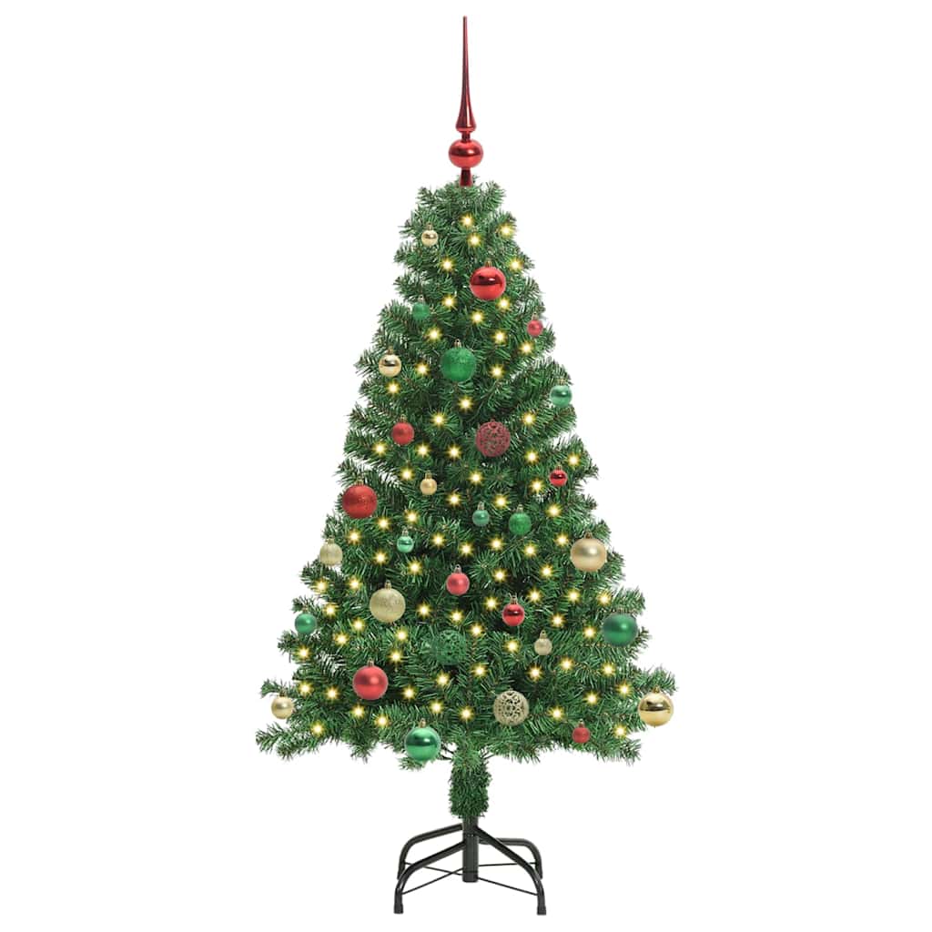 Kunstkerstboom Groen 150 cm PVC en Staal en Kunststof