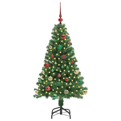 Kunstkerstboom Groen 150 cm PVC en Staal en Kunststof